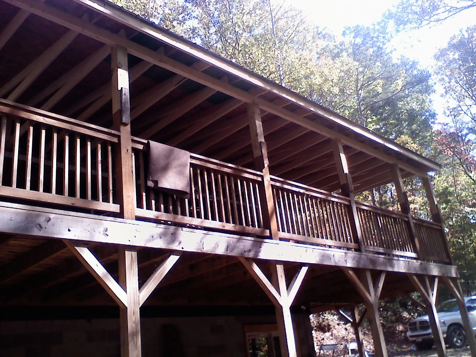 Timber framing under a new elevated porch and deck — Roof Leak Repair in Bevington by Roofing Brothers